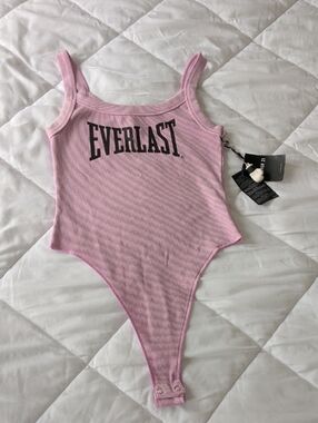 Everlast Light Pink Ribbed Logo Bodysuit
